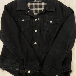 Black Distressed Jean Jacket